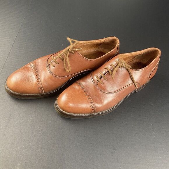 Mens David & Joan Leather Italy Oxford Lace Up Cap Toe‎ Dress Shoes US Size 8 - Picture 2 of 16
